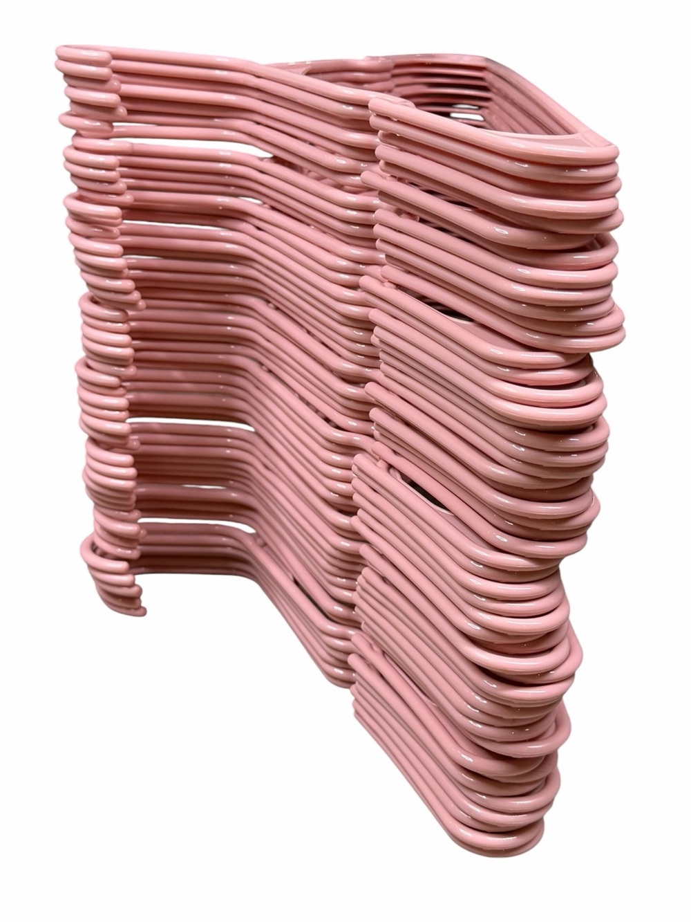 Lot of 50 Mainstays Plastic Notched Adult Hangers in Pearl Blush - Picture 8 of 8